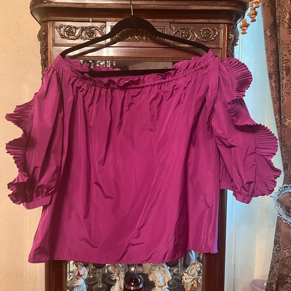 See By Chloe Pink Flutter Sleeve Ruffled Blouse